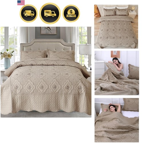 Floral embroidery quilt - embroidery, set,3