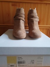 Karen Millen Suede Taupe Ankle Boots Size UK 4 EU 37