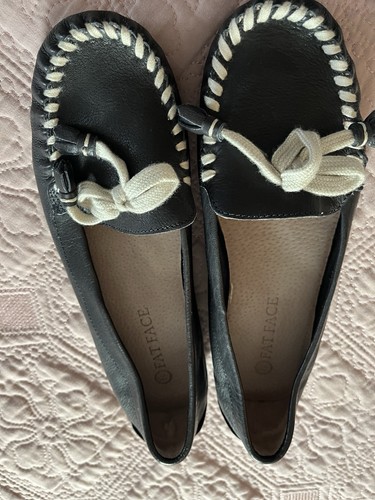 Fatface navy leather flat - leather,