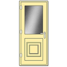 Cream uPVC Door | Cream Half