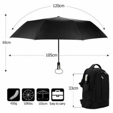 Wind/Waterproof Strong 10Ribs Auto Travel Umbrella Automatic Open Close UK