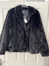 Wallis faux fur coat black - wallis,