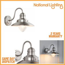 LED Wall Light Dimmable Fisherman Light IP20 Satin Nickel Light with Glass Shade