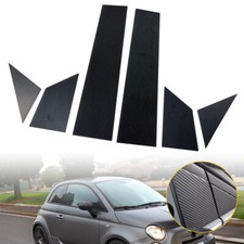 For Fiat 500 Compatible (595 695) B Pillar Textured Carbon Door Door Decals Set