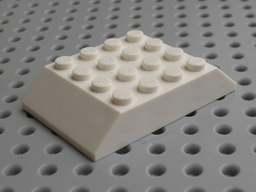 Lego train white slope brick - white,
