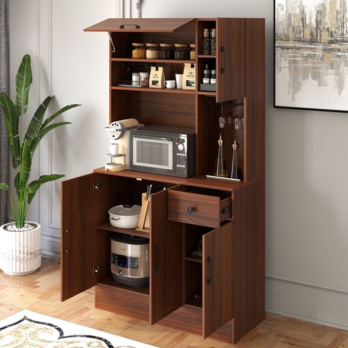 Walnut kitchen pantry cabinet - walnut,