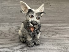 Vintage Capodimonte Porcelain Scottish terrier Dog Figurine Figure Italy