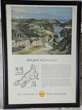Shell Guide to Cornwall Vintage Framed Poster 1950s