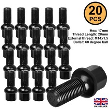 20x Black Alloy Wheel Bolts
