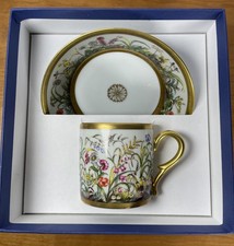 Ancienne Manufacture Royal Limoges Fleurs des Champs Demitasse Cup Saucer Box