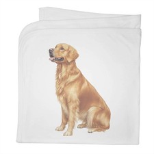 'Golden Retriever Dog Sitting' Cotton Baby Blanket / Shawl (BY00038406)