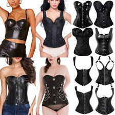 Women's Black Lace up Overbust