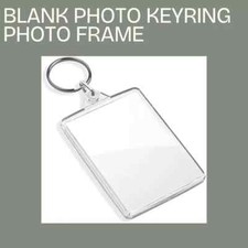  Blank Keyring Acrylic Plastic Photo Key Ring Craft Picture