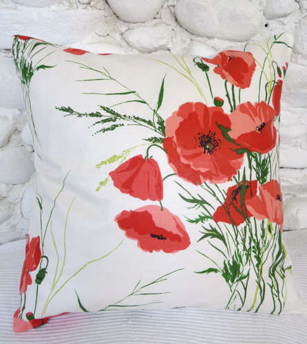 Cushion cover poppies red - cushion, cover,