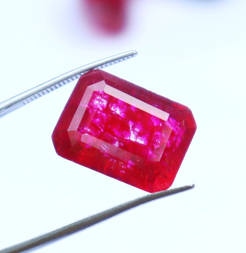 Natural red beryl - red, (bixbite)