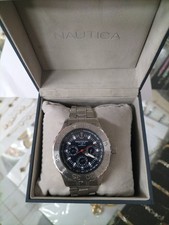 NAUTICA TIME  CHRONO TMG3338 MENS QUARTZ DRIVE WATCH 44M BLACK DIAL STAIN-STEEL.