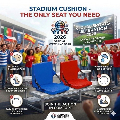 Foldable stadium seat cushion - foldable,
