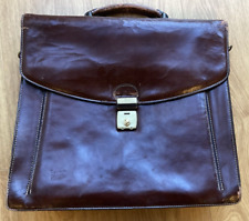 Texier designer leather briefcase used/worn but clean and stylish