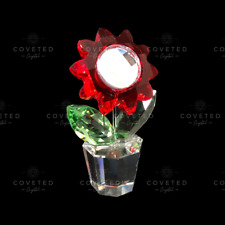 Swarovski Crystal RED ASTER FLOWER 681737 Rare Boxed Mint Retired