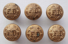 Matching Set 6 US / American Fire Department / Fire Brigade Buttons By Scovill