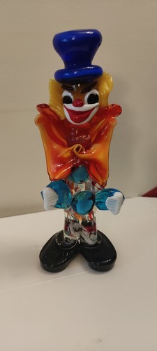 Murano glass clown - glass,