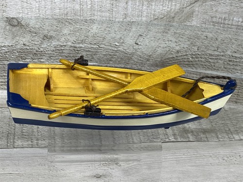 Wooden row boat - wooden, oars