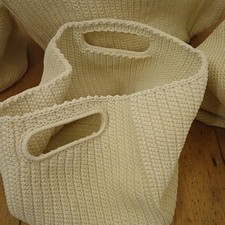 IKEA Lidan Set of 4 Knitted / Crochet Storage Baskets Ivory 20143 Organizers