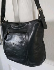 Tignanello Black Genuine Leather Crossbody Shoulder Bag Handbag