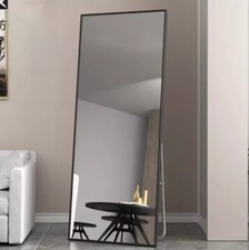 Long Free Standing & Wall Mounted Full Length Mirror Bedroom Dressing Mirror BLK