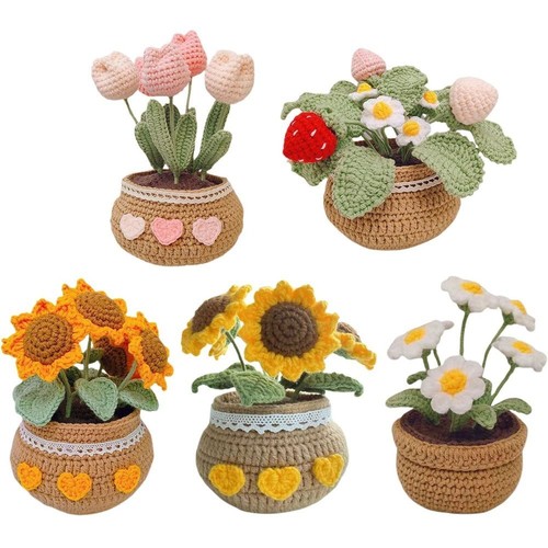 Tulip flowerpot flower - flower, crochet