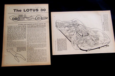 LOTUS 30 SPORTS CAR 1964 ORIGINAL VINTAGE LAUNCH PICTURE ARTICLE