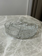 Cut Glass Divided Serving Dish