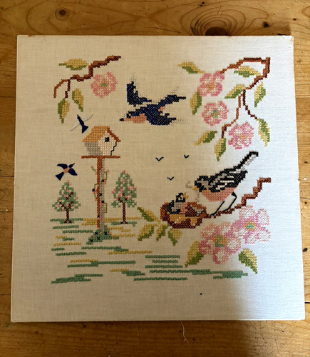 Vintage finished cross stitch - vintage,
