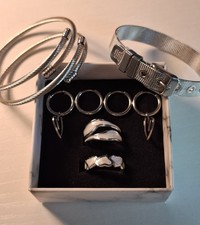 silver Stainless Steel Adjustable Rings And More Gift Set Bundle