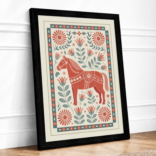 Decorated horse folk art - decorated,