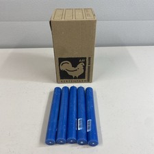 24 Kerzenfarm Mid-Blue Table Dinner Candles 18 cm Made In Germany@A 