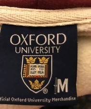 Retro Hoodie. 'Oxford University'  Medium. (New without Tags)