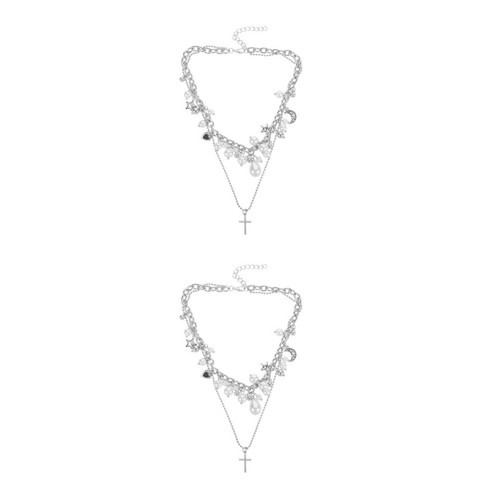 2pcs layered necklace double - necklace,