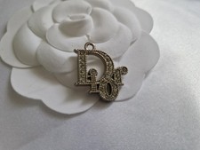 Dior Silver Rhinestone Zipper Pull Charm Pendant