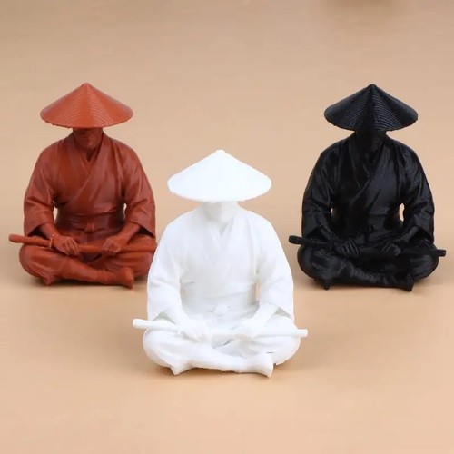 1pcs meditating samurai statue - meditating,