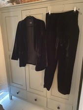 Womens Black Velvet Suit Size