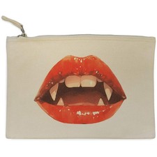 'Vampire Lips' Canvas Clutch