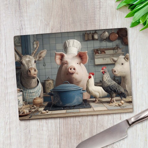 Farm animals cooking kitchen - animals,