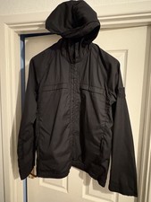 Stone Island Ghost Reversible Hooded Jacket Men Small Medium Black Nylon