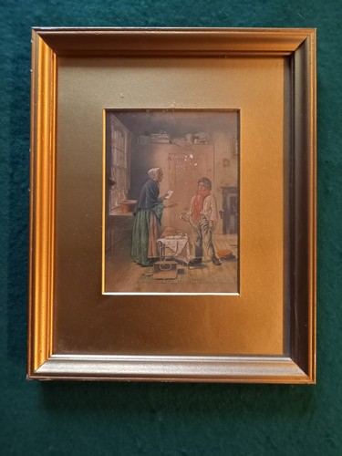 Antique framed baxter - framed, print