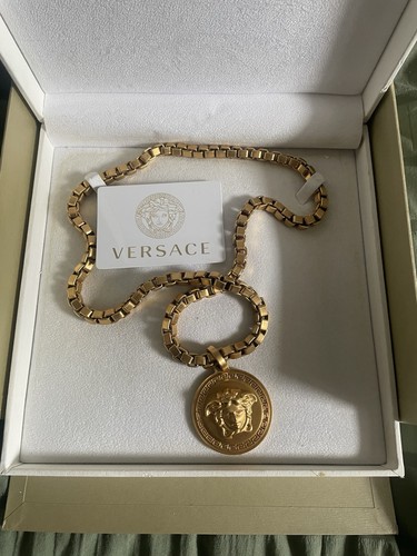 Versace gold tone medusa - gold, coin