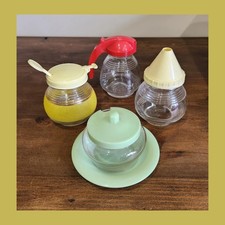 Vintage Hygena Ware Kitchen Dispensers Retro Sugar Bowl  Set of five 1950s–70s
