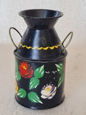 Small Bargeware Enamel & Tin Milk Churn - Narrowboat Canal Hand Painted