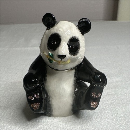 Panda hinged ceramic trinket - hinged,