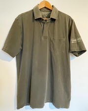 MUSTO men’s size L/44” cotton khaki coloured polo shirt. Pre-owned.